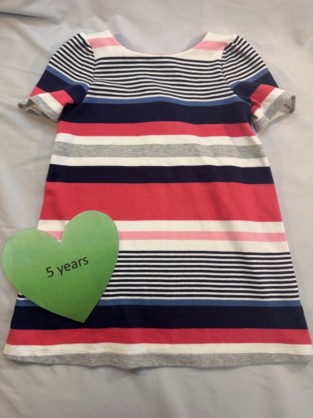 Gymboree Navy Pink White Gray Striped Knit Tee Dress
